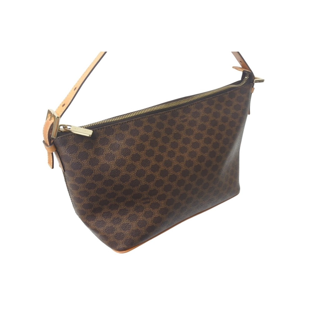 CELINE Macadam One Shoulder Hobo Bag CE Natural Leather Brown - Picture 3 of 9